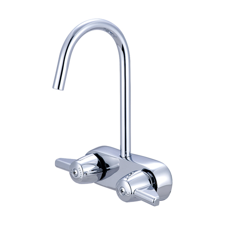 CENTRAL BRASS Two Handle Leg Tub Faucet, Polished Chrome, Wall 208
